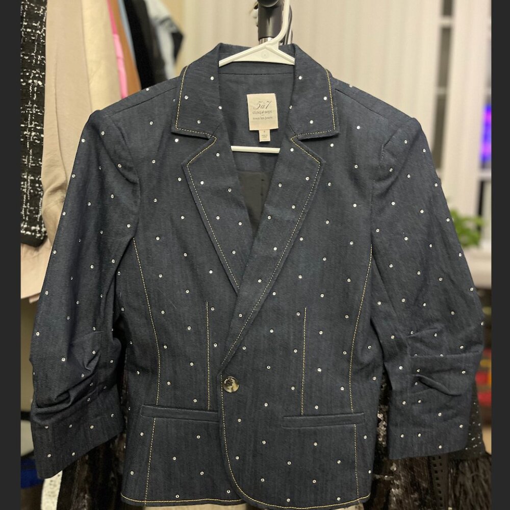 Cinq A Sept- Khloe Le Petit Ditsy Denim Blazer
